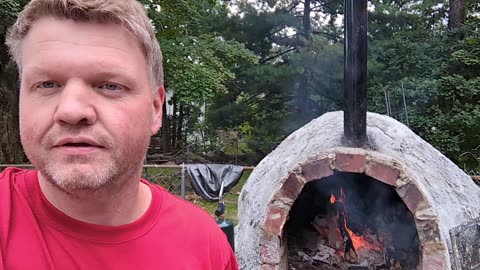 Cooking corn in a wood fired pizza oven