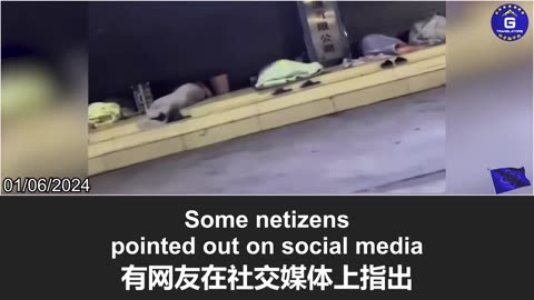 An online video shows numerous people sleeping on the streets in Shenzhen during the harsh winter