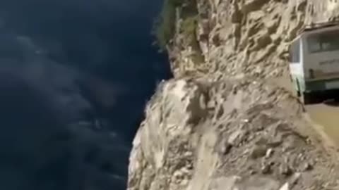 Dangerous road in the mountains