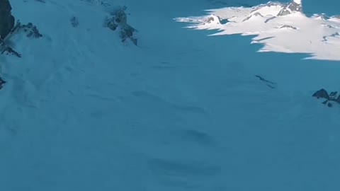 First small couloir of the season on a clear day after camping