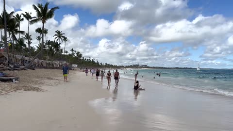🇦🇱 Chilling at the beach Punta Cana _beach walk 4K --