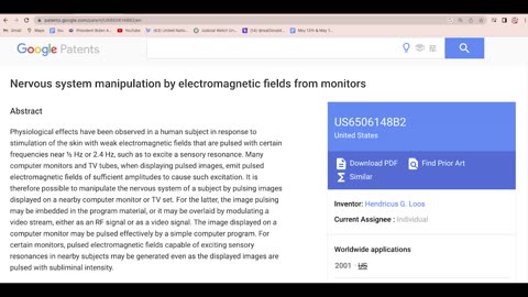 Patent US6506148B2 | Why Does A Patent for Nervous System Manipulation By Electromagnetic Fields from Monitors Exist? Patent US6506148B2 | Nervous System Manipulation By Electromagnetic Fields from Monitors