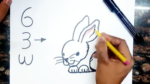 Turns into Rabbit drawing // Easy drawing