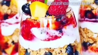 Granola and yogurt parfait