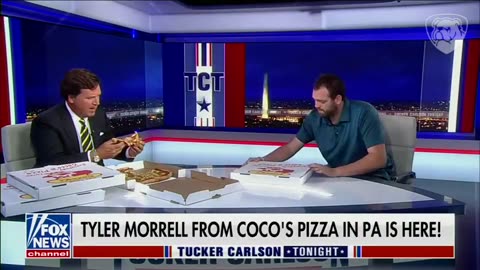 Tucker Carlson's last moment: Eating pizza with the hero delivery man who stopped a car jacker.