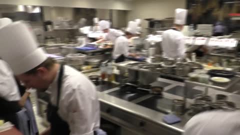 The busy kitchen at Michelin star restaurant Steirereck