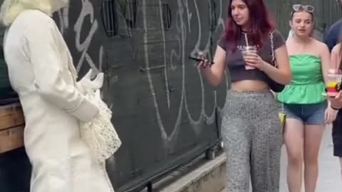 She Was Shoking!! Human statues prank