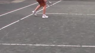 BACKHAND DROP VOLLEY FOR THE WINNER!
