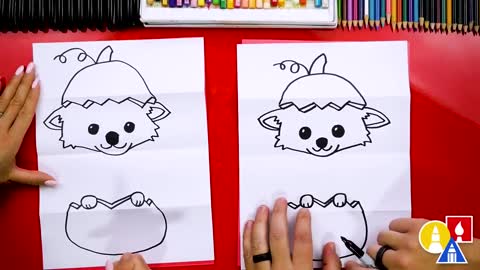 How To Draw A Fall Raccoon In A Pumpkin - Folding Surprise