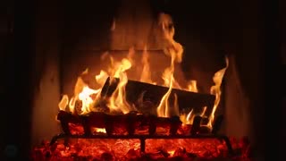 Crackling Fireplace & Relaxing Piano Music Ambience - Warm and Cozy Study Music Ambience