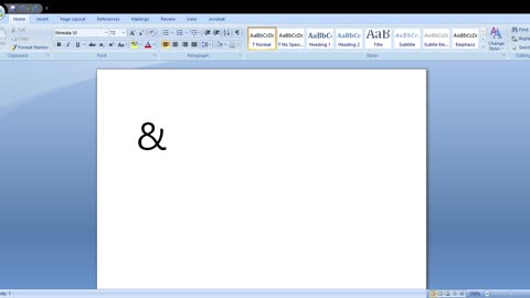 How to create & symbol without using key in Win Word