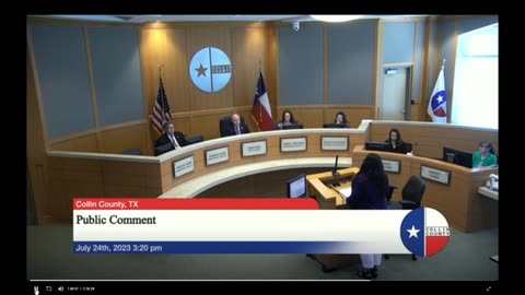 Concerned Collin County Citizens@Commissioners Mtg 7/24/23-Tara, Citizens Defending Freedom