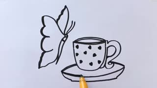 How to Draw a Love Cup from word CUP Easy Drawing
