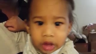 Little boy screaming and calling his grandfather