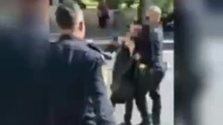 Israeli Gestapo choke and kidnap a religious child for failing to pay his train fare