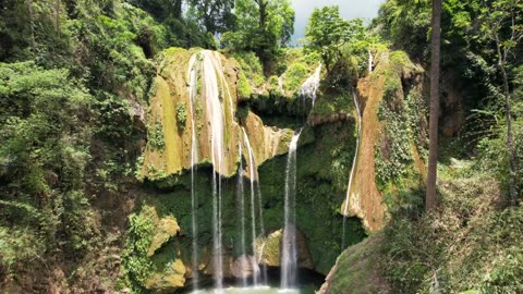 Summer 2023, Fairy Waterfall, Moc Chau District, Vietnam Waterfall Jungle