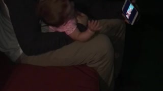 Baby laughing at a video of herself