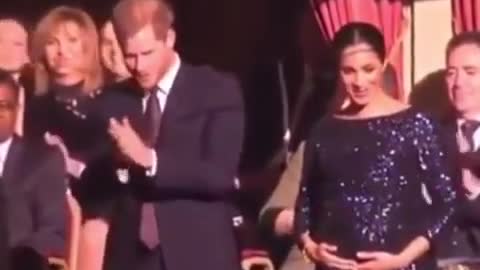 The day that Meghan almost committed suicide whilst carrying a baby/ moonbump. Listen to the boos!