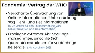 Traité inquiétant de l'Oms selon Kla tv.Prépare-t-il le terrain pour la prochaine crise?