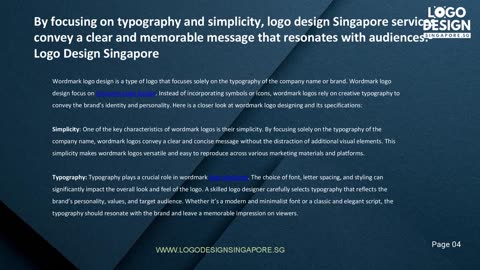 By focusing on typography and simplicity, logo design Singapore services