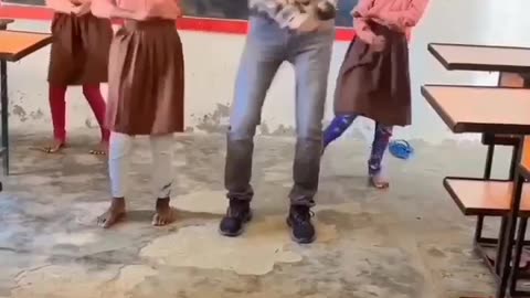 School children nad teacher together dance #short #viral #reels