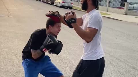 Boxing Mitt Drill With Sonofhashem