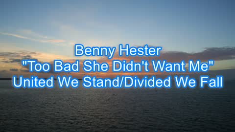 Benny Hester - Too Bad She Didn't Want Me #324