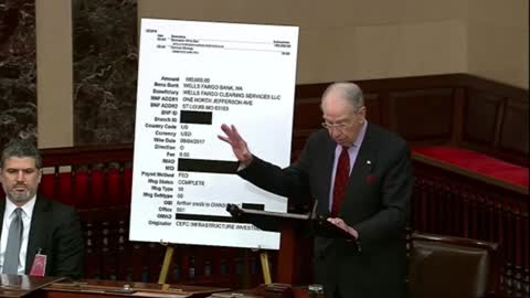 Chuck Grassley shows $$$ Links Between CCP and Bidens on Senate Floor.