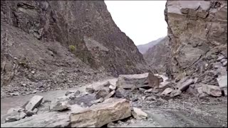 Heavy rains destroy roads in remote area of Pakistan