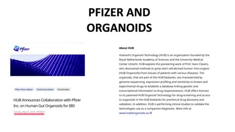 Organoids: "Pfizer is knee-deep in them"