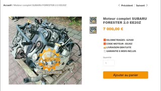 Moteur complet SUBARU FORESTER 2.0 EE20Z