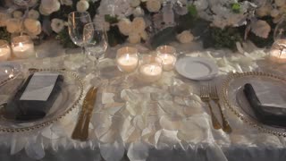 Sequence of a decorated wedding table