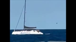 UFO extracts water from the Sea in Barcelona, Spain [Published Yesterday]