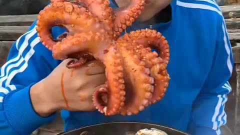 Eating Octopus Funny Video 😅