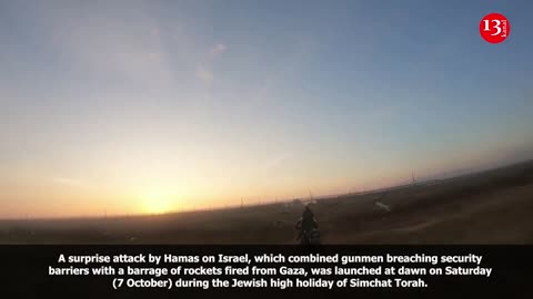 Video shows moment Hamas fighters cross Gaza border into Israel