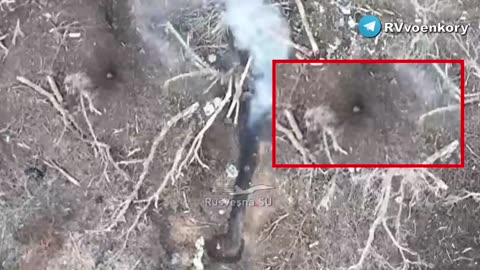 Kamikaze Drone Attacks a Ukrainian Trench
