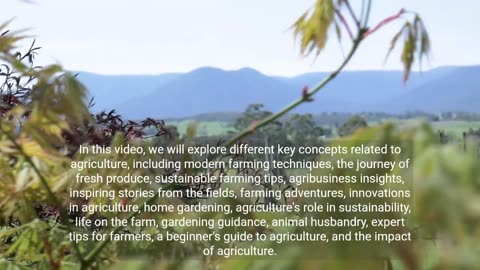 Explore different key concepts related to agriculture and discover