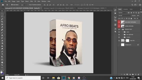 How to design packaging for an Afro Beat drum kit (Burnaboy drum kit) in adobe photoshop cc