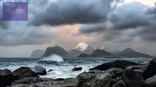 OCEAN WAVES ON ROCKS - LISTEN TO WAVES HITTING THE ROCK SHORE