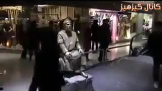 Living statue prank in a shopping centre in Mashhad ,Iran