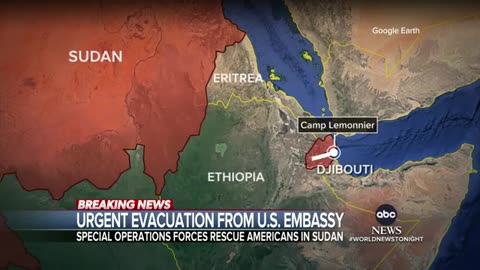 US Special Operations forces evacuate the American Embassy in Sudan