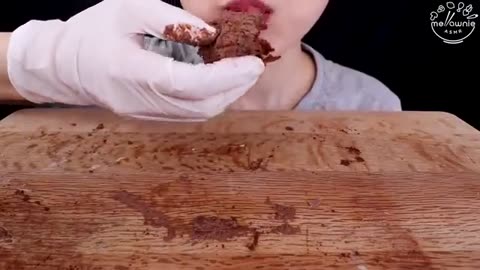 Asmr eating chocolate bomb