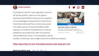 Lula e Janja custou em hotel de alto luxo R$728 mil por 2 dias