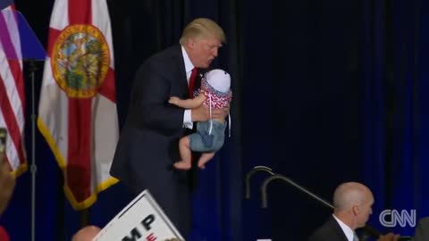 Donald bring baby on stage during really. donald say i hate baby 2022