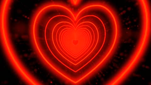 739. Neon Heart Tunnel Bg Animation Beautiful❤️Red Heart Background Heart