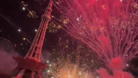 14 August independent Day fireworks in Minar e Pakistan Lahore 2023