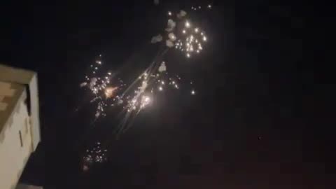 Multiple Iron Dome interceptions seen over Kiryat Shmona, following a rocket