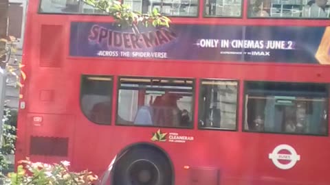 Spiderman Movie on a London Bus.