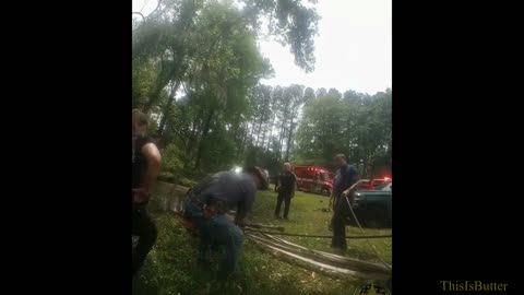 Alachua County deputies, firefighters rescue exhausted horse after falling into Florida pond