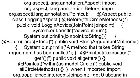 error at 0 formal unbound in pointcut